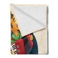 thumbnail image 2 of Music Soft Flannel Fleece Blanket, Cheerful Poor Peasant with Plaid Shirt and Patched Pants Playing Accordion in Night, Cozy Plush for Indoor and Outdoor Use, 60" x 80", Multicolor, by Ambesonne, 2 of 5