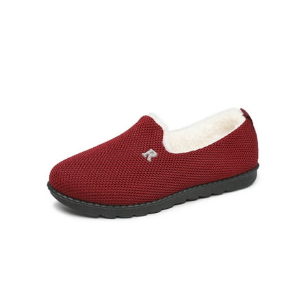 

Ferndule Women Slippers Fluffy Fuzzy Slipper Plush Lined Warm Shoes Lightweight House Home Shoe Indoor Bedroom Slip On Red 8