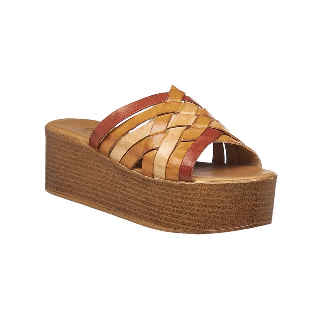 Sandalias Con Plataforma Para Mujer Piel Tan Casuales rojo 23 Gosh 052D3J