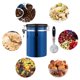 thumbnail image 2 of Recipiente para tarro de café de cocina Recipiente para alimentos secos con taza medidora, para mantener frescos los granos de café y Maci 1800ml azul Soledad Bote de café hermético, 2 of 6