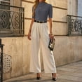 thumbnail image 6 of Women’s Ribbed Knit Mock Neck Short Sleeve Top Fitted Pullover Stretch Slim Casual Basic Blouse Tee Shirt Gray XL, 6 of 6