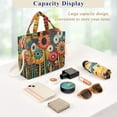 thumbnail image 5 of FORMRS Womens Corduroy Tote Bag Crossbody Shoulder Handbag with Pocket, Red Colorful Flowers with Dots, 5 of 7
