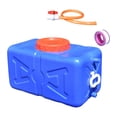 thumbnail image 4 of Tanque de agua para uso general, jarra grande, cubo de almacenamiento horizontal con grifo y manguera azul 30 kg, 4 of 9