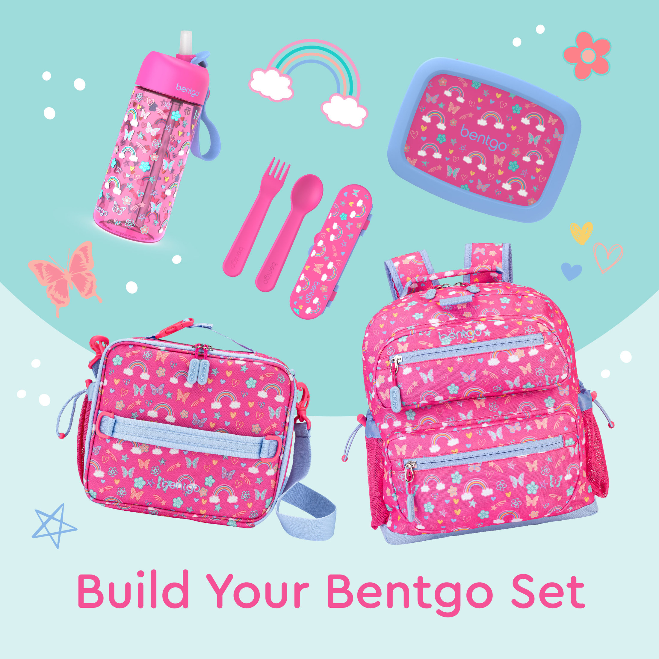 Mochila para niños - Mochila ligera de 14" con estampados únicos para escuela, viajes y guardería - Interior amplio, tela duradera y resistente al agua, y presilla para lonchera (Arcoíris) 6