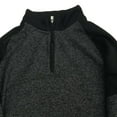 thumbnail image 2 of Van Heusen Mens Dark Iron Black Quarter Zip Mock Neck Sweatshirt Jacket Medium, 2 of 2