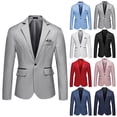 thumbnail image 4 of KaLI_store Mens Casual Blazer Men Formal Business Work Button Blazer Jacket Casual Slim Fit Suit Coat Tops Navy,4XL, 4 of 4