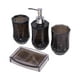 thumbnail image 5 of Juego de accesorios de baño acrílicos, botella dispensadora de loción, necesidades de apartamento, jabonera, baño moderno, cosas esenciales, Negro Macarena Cosas de baño, 5 of 7