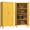 Mustard, variant on Lockable Metal Pantry Cabinet with 3 Adjustable Shelves, Heavy Duty 4-Tier Storage Organizer, 2-Door Locker for Kitchen & Entryway and Hallway Yellow