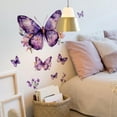 thumbnail image 2 of Purple Butterfly Wall Decals Removable Purple Butterflies with Flowers Wall Stickers Peel and Stick Vinyl Butterfly Art Wall Decor for Living Room Bedroom Nursery Bathroom Classroom Decorations, 2 of 7