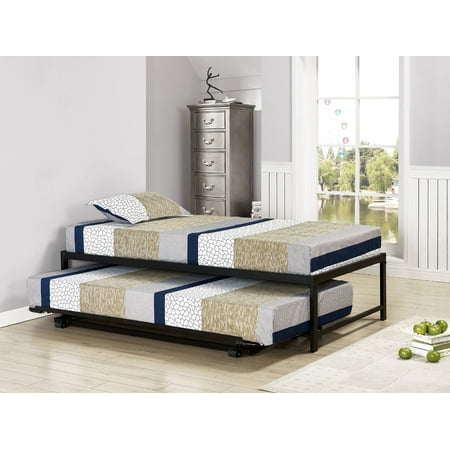 39 Twin Size Black Metal Day Bed Frame With Pop Up High Riser 39 Twin Size Black Metal Day Bed Frame With Pop Up High Riser Trundle Daybed