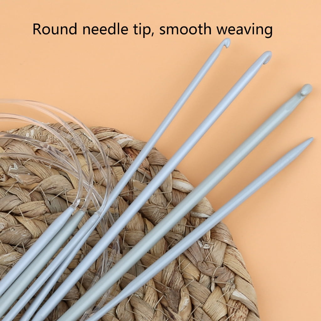 Stainless Steel Circular Knitting Needle Set for Beginners Round Metal Knitting Needle with Loop for Hat Blanket