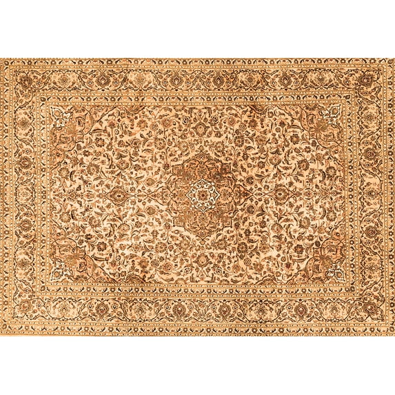 Ahgly Company Indoor Rectangle Medallion Orange Traditional Area Rugs, 4' x 6'
