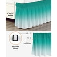 thumbnail image 3 of Cyan Turquoise Bed Skirt California King Size 16" Drop Gradient Ruffled Wrap Around Bed Skirts Adjustable Elastic Bedskirt Dust Ruffle for California King Size Bed, 3 of 7
