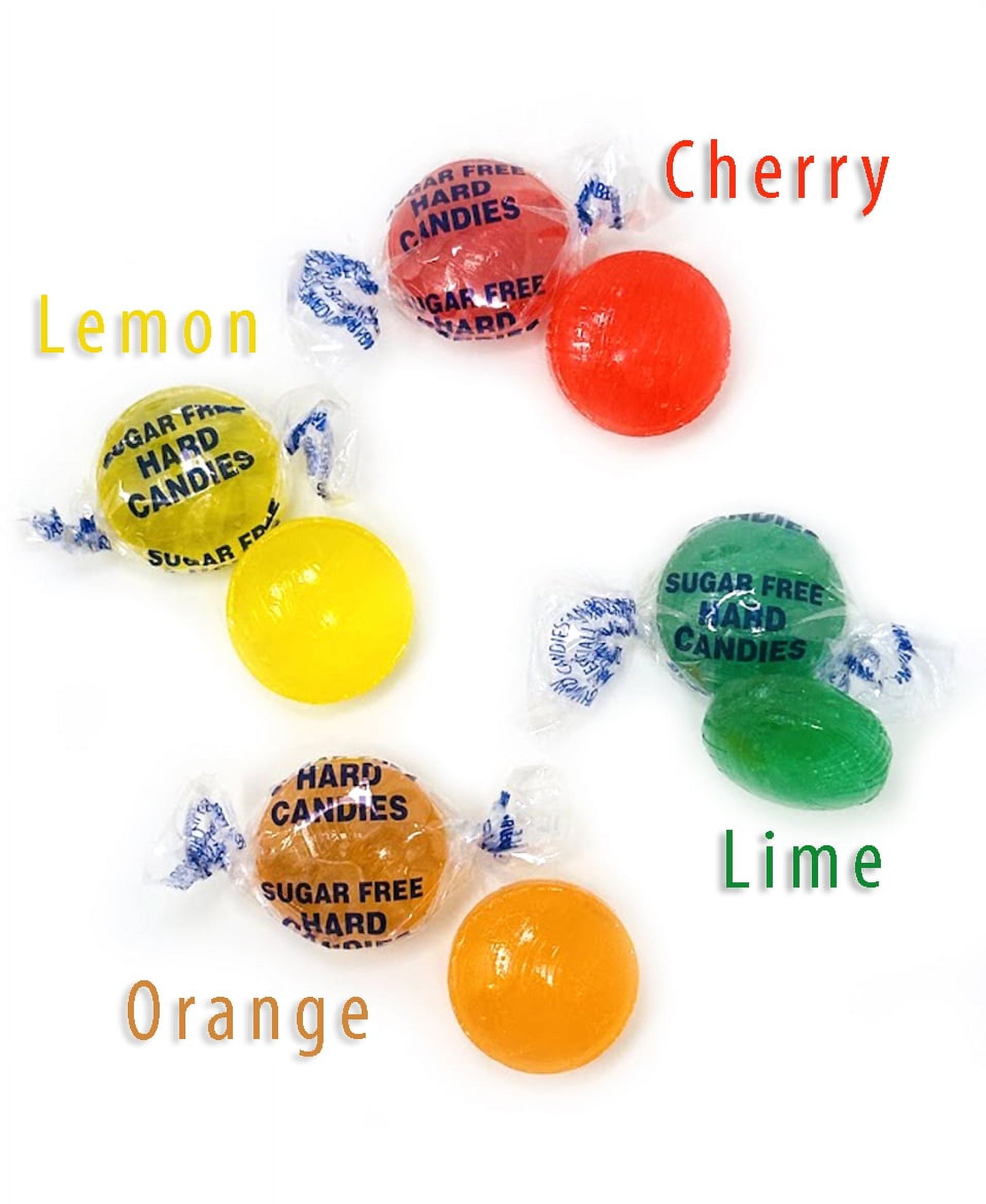 SweetGourmet Sugar-Free Assorted Fruit Mix Hard Candy Wrapped, Lemon, Cherry, Orange, Lime, 2-Pound Bag