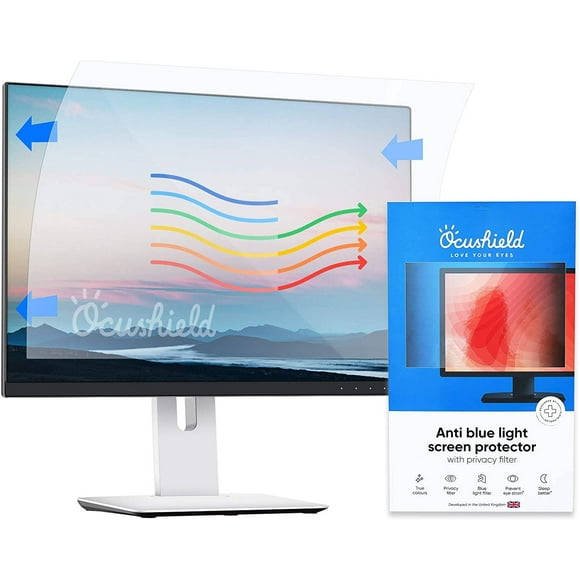 Ocushield Anti Blue Light Screen Protector with Privacy Filter for Computer Monitors/PC – Various Sizes - to Protect