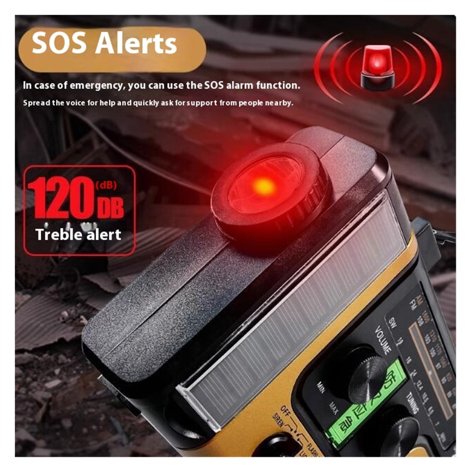 Emerncy Hand Crank Radio, Portable Solar Powered Multi-Function Survival ar With Hand Crank nerator, LED Lighting For Disaster Preparedness And Outdoor Use ,Listen Anytime, Anywhere
