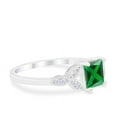 thumbnail image 5 of Art Deco Design Ring Princess Cut Green Emerald CZ 925 Sterling Silver Size 8, 5 of 6