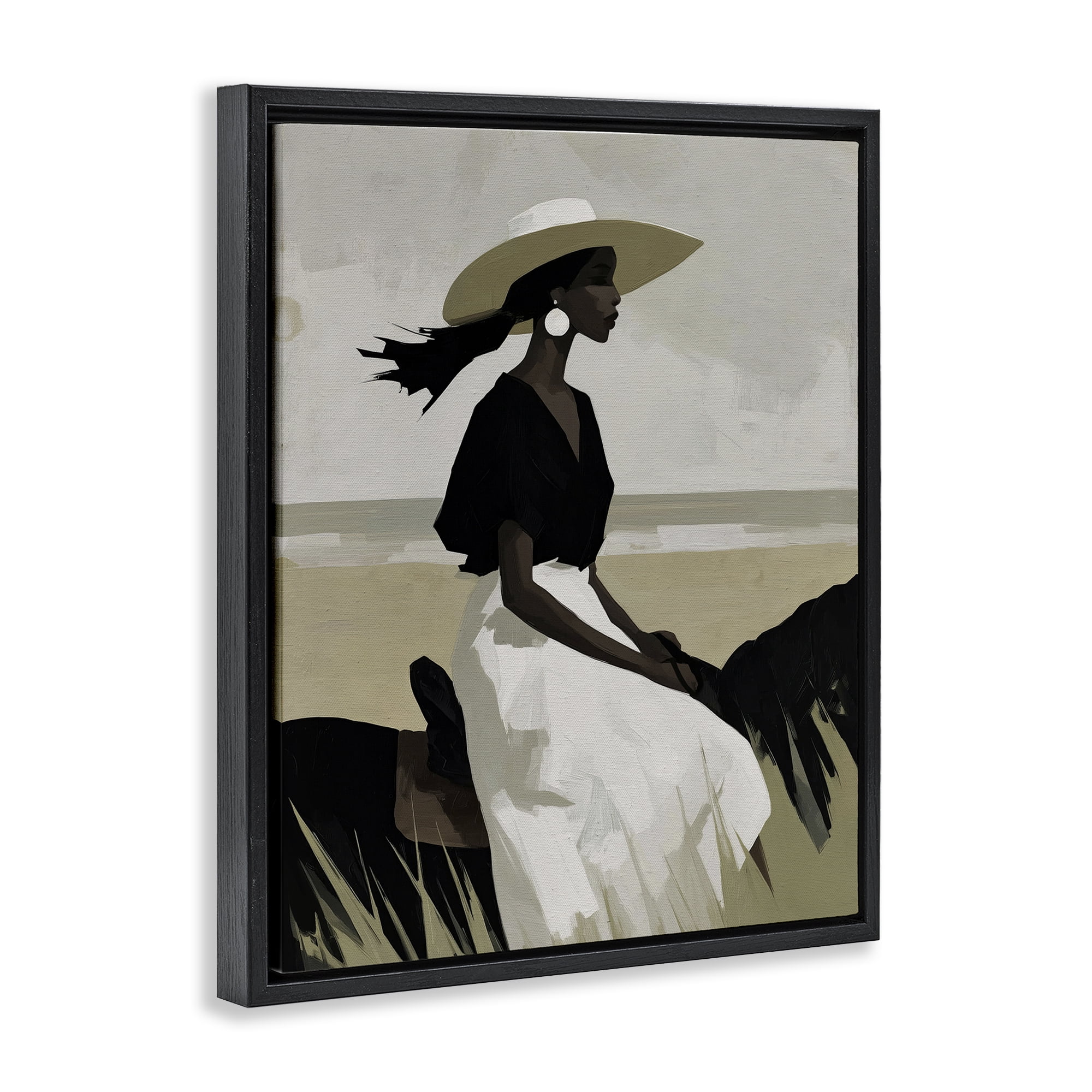 Stupell Industries Equestrian Windswept Muse Black Framed Floater Canvas Wall Art, design by Svetlana Aleynikova