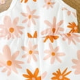 thumbnail image 5 of Tfken Summer Jumpsuit For Girls Sleeveless Spaghetti Strap Square Neck Floral Print Onesie Trendy Kids Smooth Bodysuit Orange Size 3-4 Years, 5 of 5