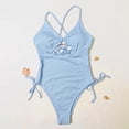 thumbnail image 5 of MDUKONU Women's Ruched Tummy Control Swimsuit Lightweight Swimsuit Light Blue L, 5 of 7