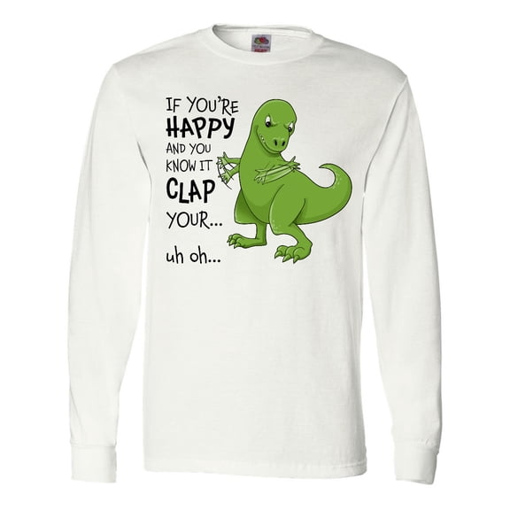 Inktastic T-Rex Can't Clap Long Sleeve T-Shirt