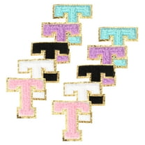 Uxcell Chenille Letter Patches, 10 Pcs Iron on Letter Patch, Letter T