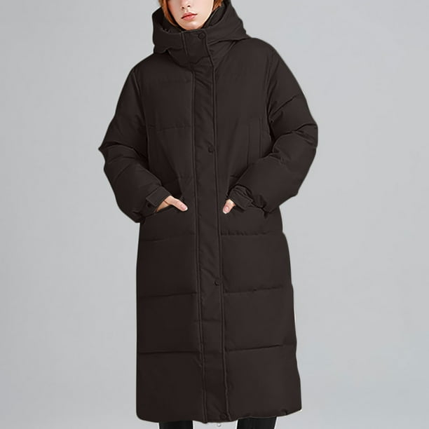 Parkas de manga larga para mujer, chaqueta informal de forro polar grueso de manga larga de color liso a la moda con capucha, blusa de poliéster para mujer
