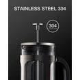 thumbnail image 5 of BAYKA US French Press Coffee Maker, 34 Ounce,Glass & Stainless Steel, Dark Pewter, 5 of 9