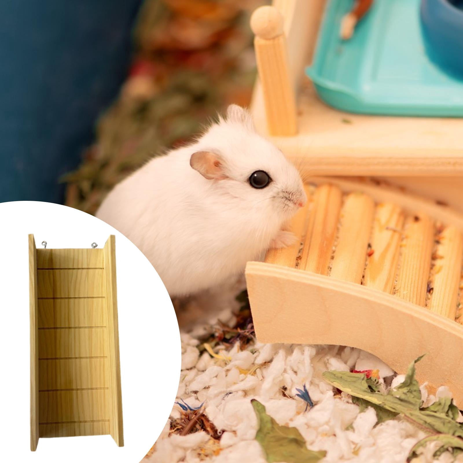 EHJRE Hamster Wooden Ladder Climbing Bridge Bridge Accessory Wooden Chew Stick Creative Climbing Toy Cage Decoration for Hamsters, Gerbils, Degus, And Ferre 35cmx18cmx16cm