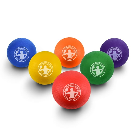 GoSports 7" Gonflable Sans Piqûre Dodgeball 6 Pack Comprend la Pompe à Billes et Sac à Mailles