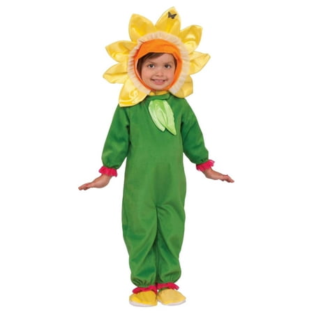 Toddler Girls Sunflower Costume Sun Flower Jumper Headpiece & Booties