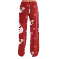 thumbnail image 6 of Women's Casual Fashion Christmas Printed Trousers Plush Casual Pants, Comfortable Home and Sleepwear Bottoms for Winter, Elastic Waist with Drawstring, Beige, M, 6 of 7