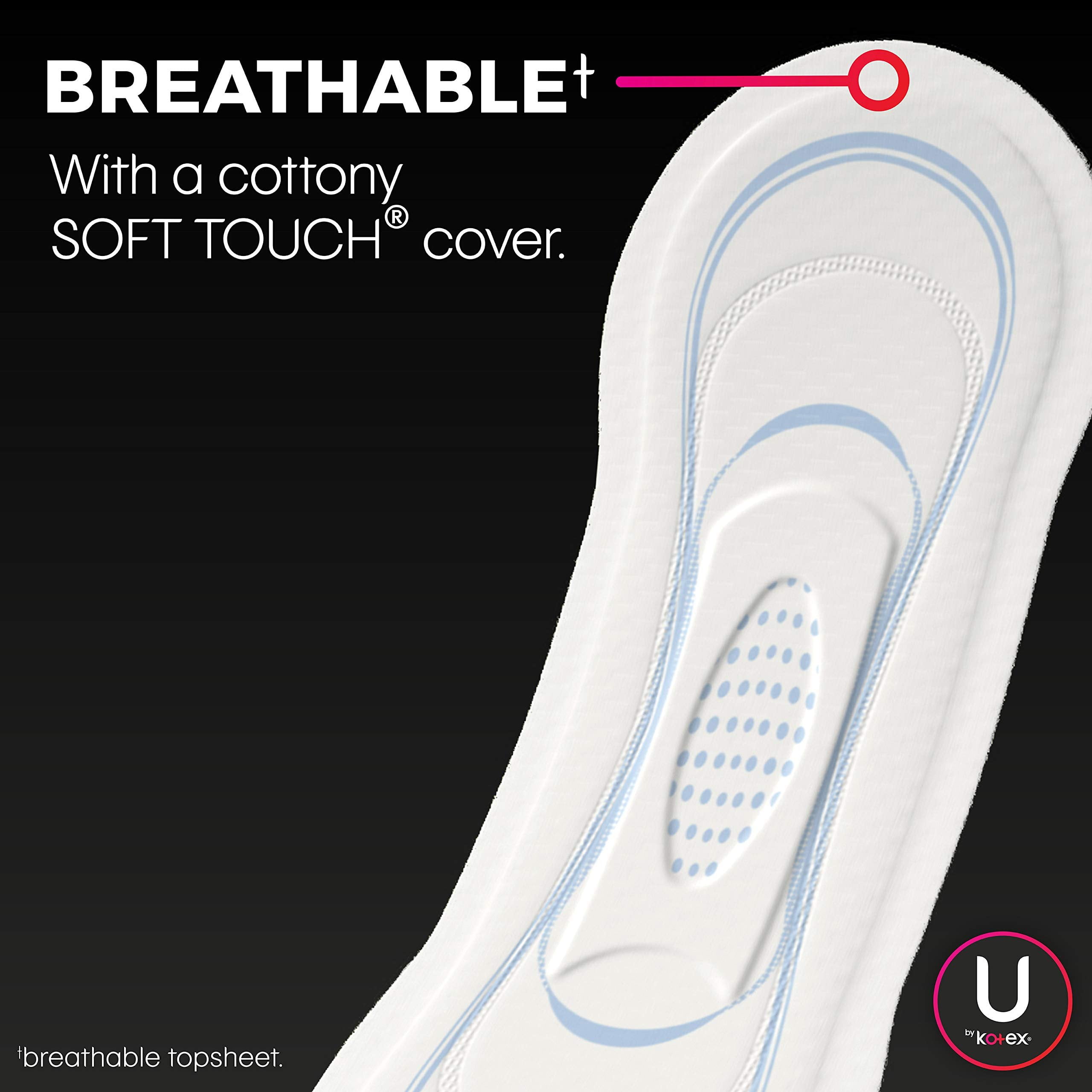 U by Kotex Security Ultra Thin Pads, Regular, Unscented, 44 Count