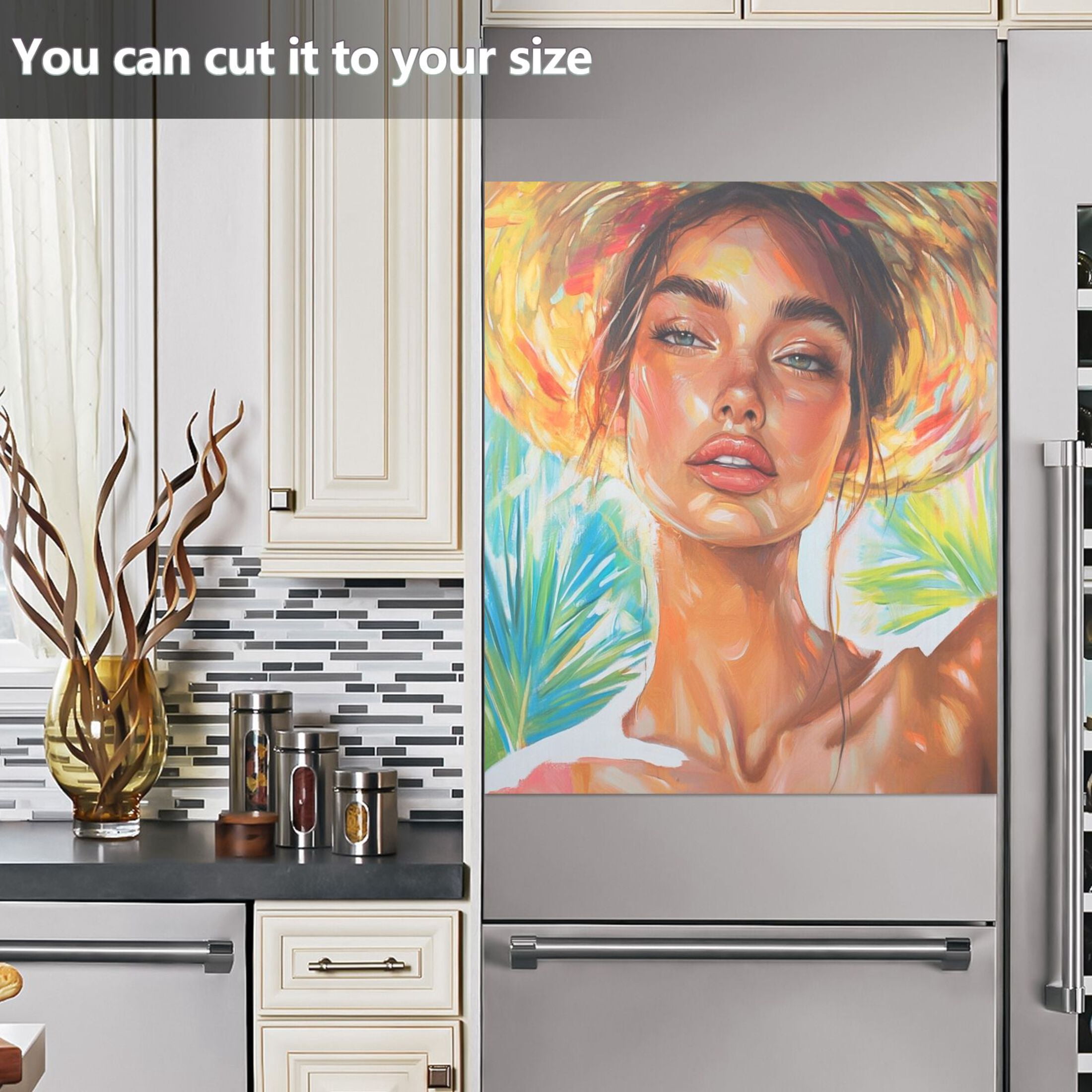 Dishwasher Magnetic Sticker 23x26 Inch Refrigerator Magnetic Sticker Washing Machine Magnetic Sticker Kitchen Panel Magnetic Sticker Home Decor Beautiful Summer Beauty