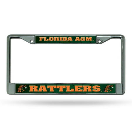 University Of Florida License Plate Frames - Florida A&M Rattlers NCAA Chrome Metal License Plate Frame
