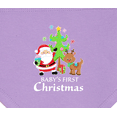thumbnail image 3 of Inktastic Baby's 1st Christmas with Santa Reindeer and Tree Baby Bandana Bib, 3 of 4