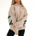 thumbnail image 1 of Venta de liquidación Fashiona Sudadera con capucha y estampado de letras para mujer Verde S, 1 of 6