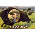 thumbnail image 2 of Buffalo Bills Wild West Show Poster 24x17 Black Ornate Wood Framed with Double Matting Museum Art Print Titled - I am coming Col. W.F. Cody, 2 of 4