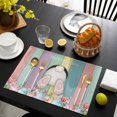 thumbnail image 3 of Easter Bunny Placemats Set of 6, Cute Rabbit Eggs Flowers Colorful Wood Plank Placemats for Dining Table, Place Mats for Kitchen Tabletop, Waterproof Wipeable Dining Table Mats Set, 3 of 9