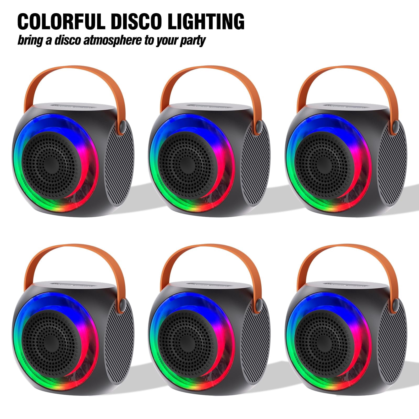 Mini Karaoke Machine for Kids Adults, Portable Karaoke Speaker with 2 Wilreless Microphones and Bluetooth for Home Party, Birthday Gifts for Boys/Girls,Black