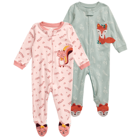 

Koala Baby Girls Blanket Sleeper - 2 Pack Take Me Home Sleep n Play Bodysuit Romper Footie Pajamas (Newborn)