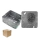 thumbnail image 1 of Pack 10Pz Caja Metalica Cuadrada C/ Tapa Acero 4x4Pulg plateado 10.5cm, 1 of 6