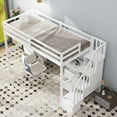 thumbnail image 3 of MODERNLUXE Twin Size Loft Bed with Desk Drawers and Storage Shelves, White, 3 of 14