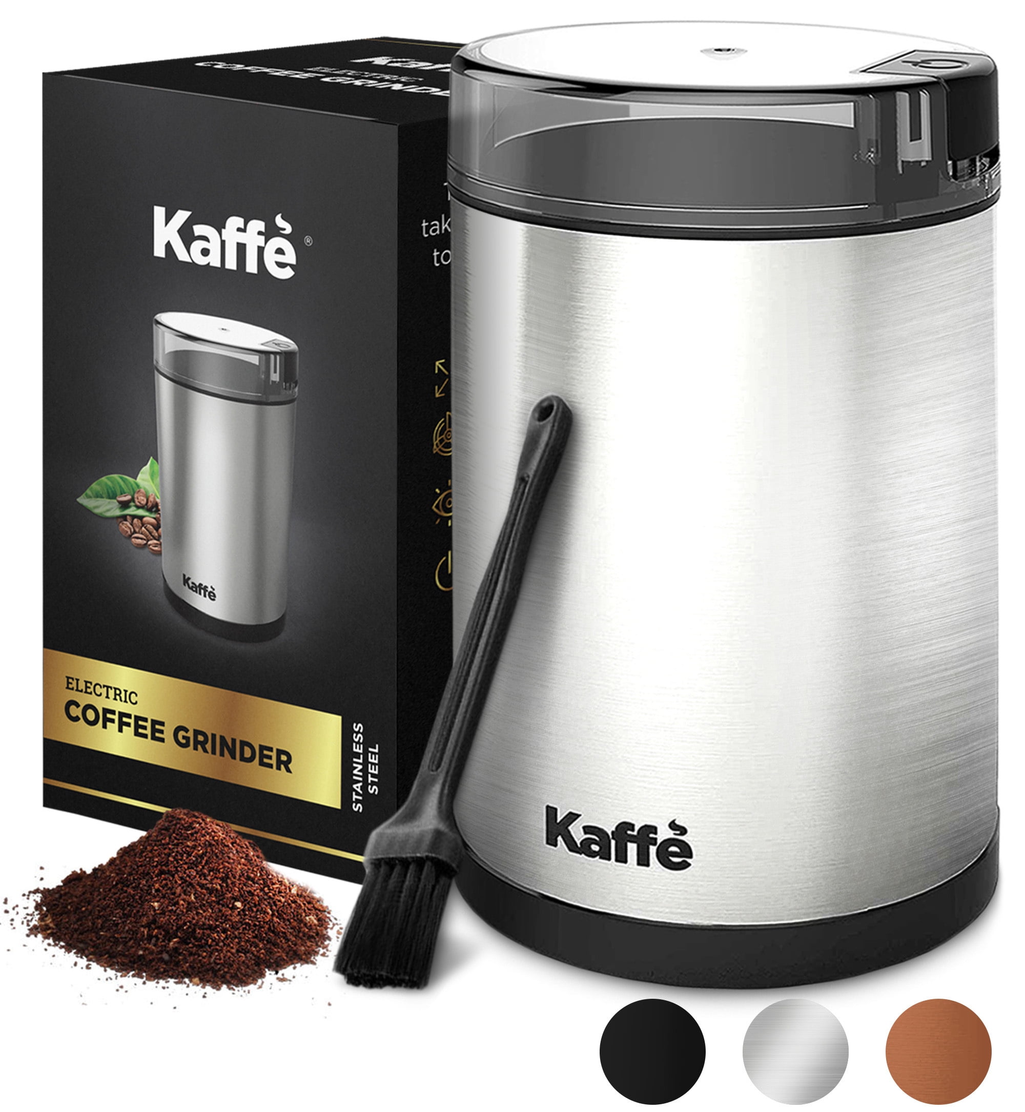 KF2020 Electric Coffee Grinder by Kaffe Stainless Steel 2.5oz