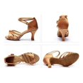 thumbnail image 3 of Zapatos de baile latino con tacón de seda satinada., 3 of 3