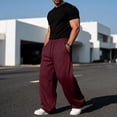 thumbnail image 6 of Dwelliawo Mens Baggy Sweatpants Wide Leg Lightweight Drawstring Pants Breathable Lounge Joggers with Pockets Wine XL, 6 of 6