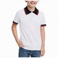 thumbnail image 1 of NIEWTR Polos de Base pour Garçons T-Shirts à Col T-Shirts en Coton Doux à Manches Courtes Décontractés pour Enfants 2-9 Ans (Rouge Melon D\'eau, 10-11 Ans), 1 of 4