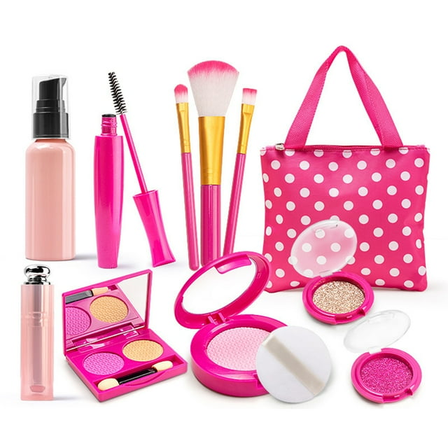 SHELLTON 12Pcs Kids Makeup Kit for Girls Pretend Makeup Set for Girls,Pretend Makeup Case for