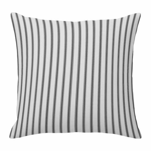 Pillow Covers 26x26 Inch, Black Striped Linen Pillowcase with Invisible Zipper, Black White Stripes Farmhouse Decorative Throw Pillow Covers Cushion Case for Couch Sofa Bed Living Room