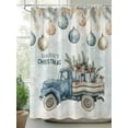 thumbnail image 3 of Blue Truck Christmas Waterproof Fabric Shower Curtain, Xmas Balls Snowflake Vintage Shower Curtain for Bathroom Curtains Bathtubs Hotel Washable Shower Curtains with 12 Hooks Standard 66x72, 3 of 6